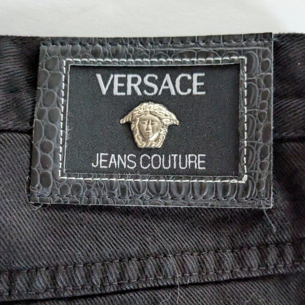 Versace Black High Rise Jeans Size 27 - Picture 8 of 11